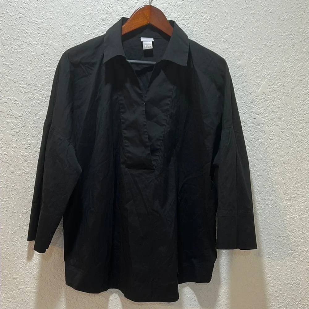 Chico’s  black blouse size 2 -u.s 12/14 GUC.. - Picture 2 of 11